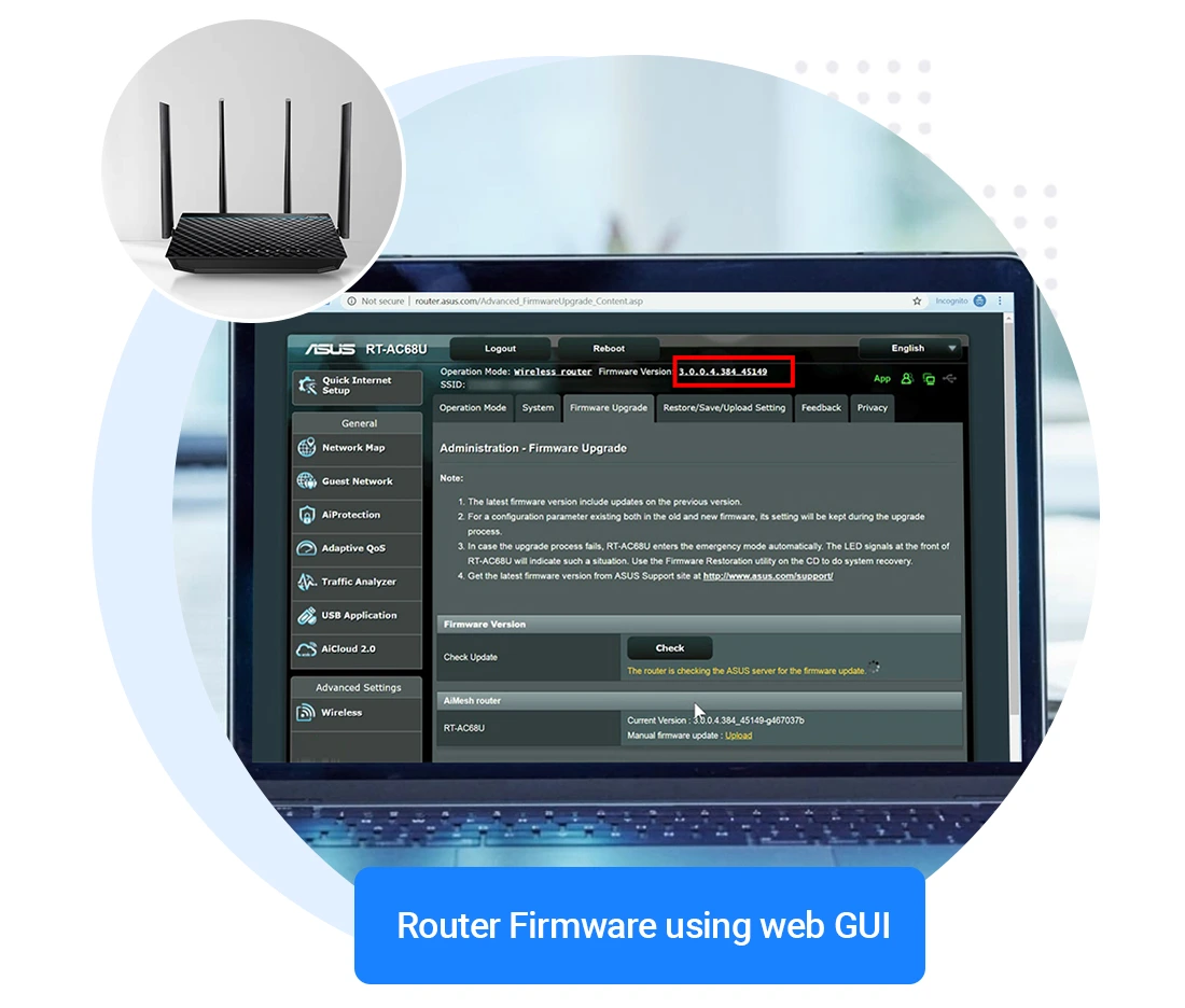 Manually Updating Asus Router Firmware using web GUI